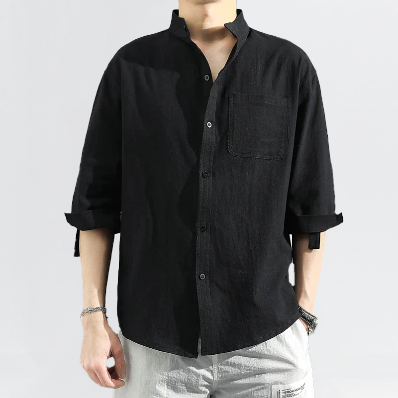 Hotaru - Three-Quarter Sleeve Linen Shirt