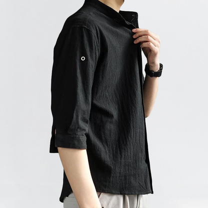 Hotaru - Three-Quarter Sleeve Linen Shirt