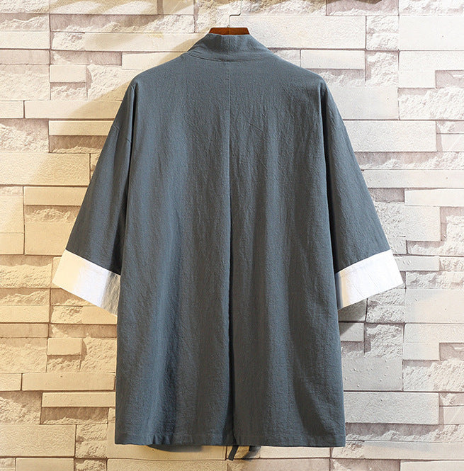 Toshi - Embroidered Linen & Cotton Kimono Jacket