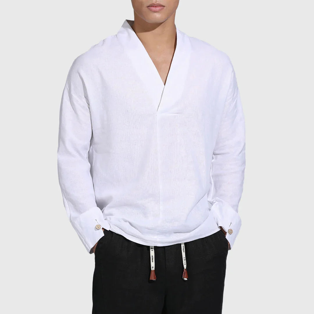 Jun - Long-Sleeved Linen Shirt