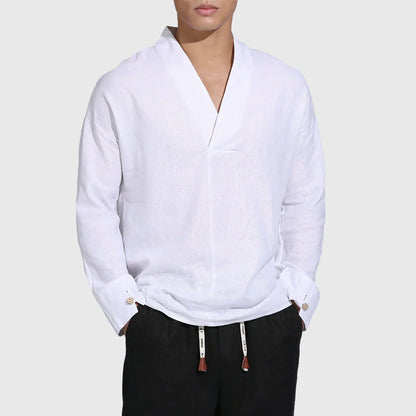 Jun - Long-Sleeved Linen Shirt