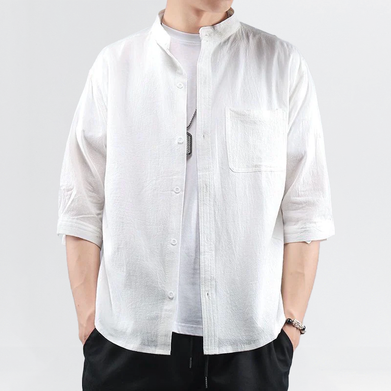 Hotaru - Three-Quarter Sleeve Linen Shirt