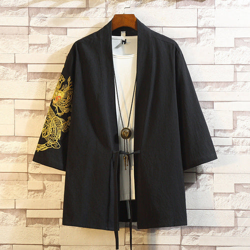 Toshi - Embroidered Linen & Cotton Kimono Jacket